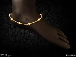 HIGH GOLD BEADS DELICATE ANTIQUE PAYAL ( 1 Pair)
