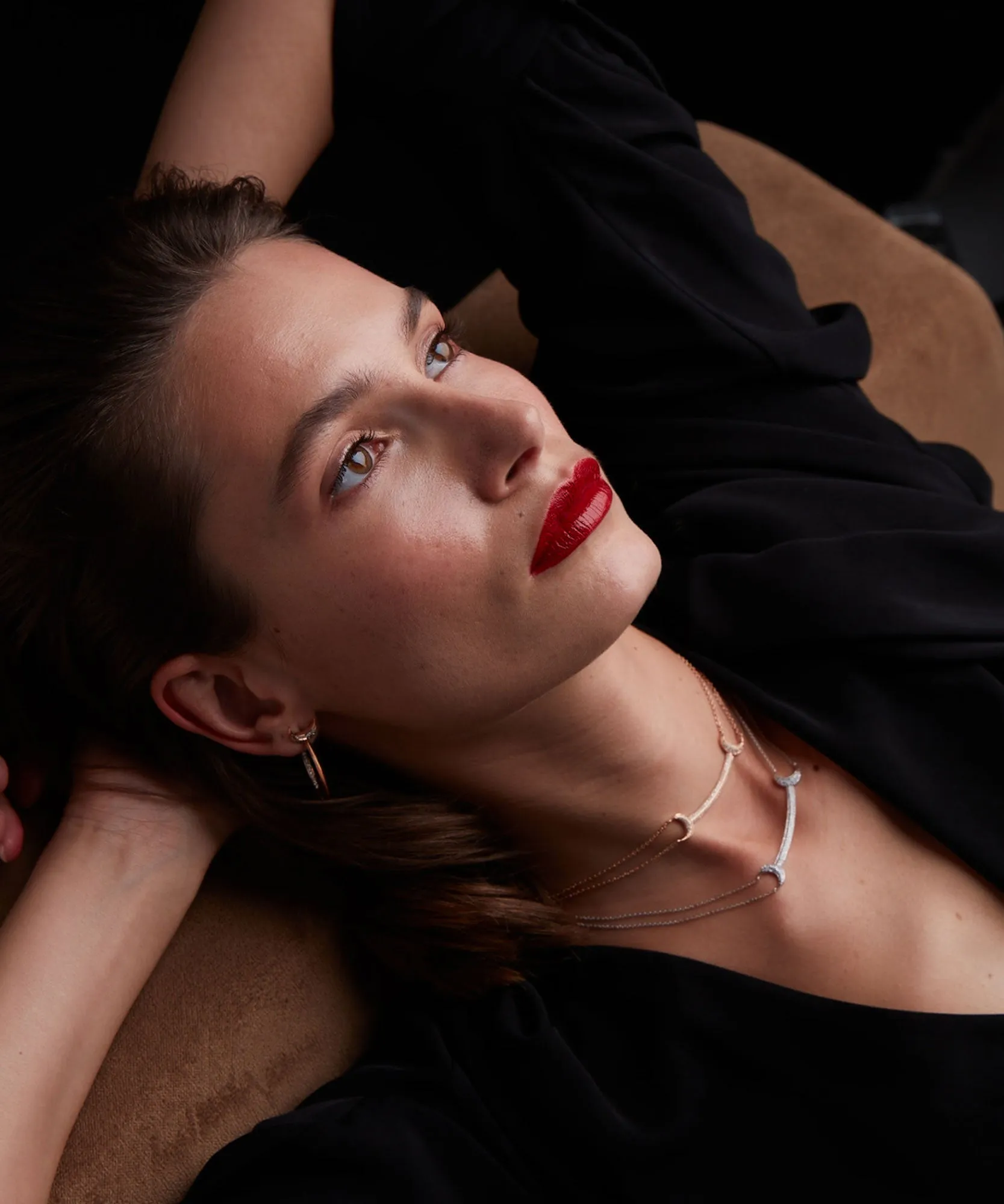 HIGH MOON DOUBLE CHAIN DIAMOND NECKLACE