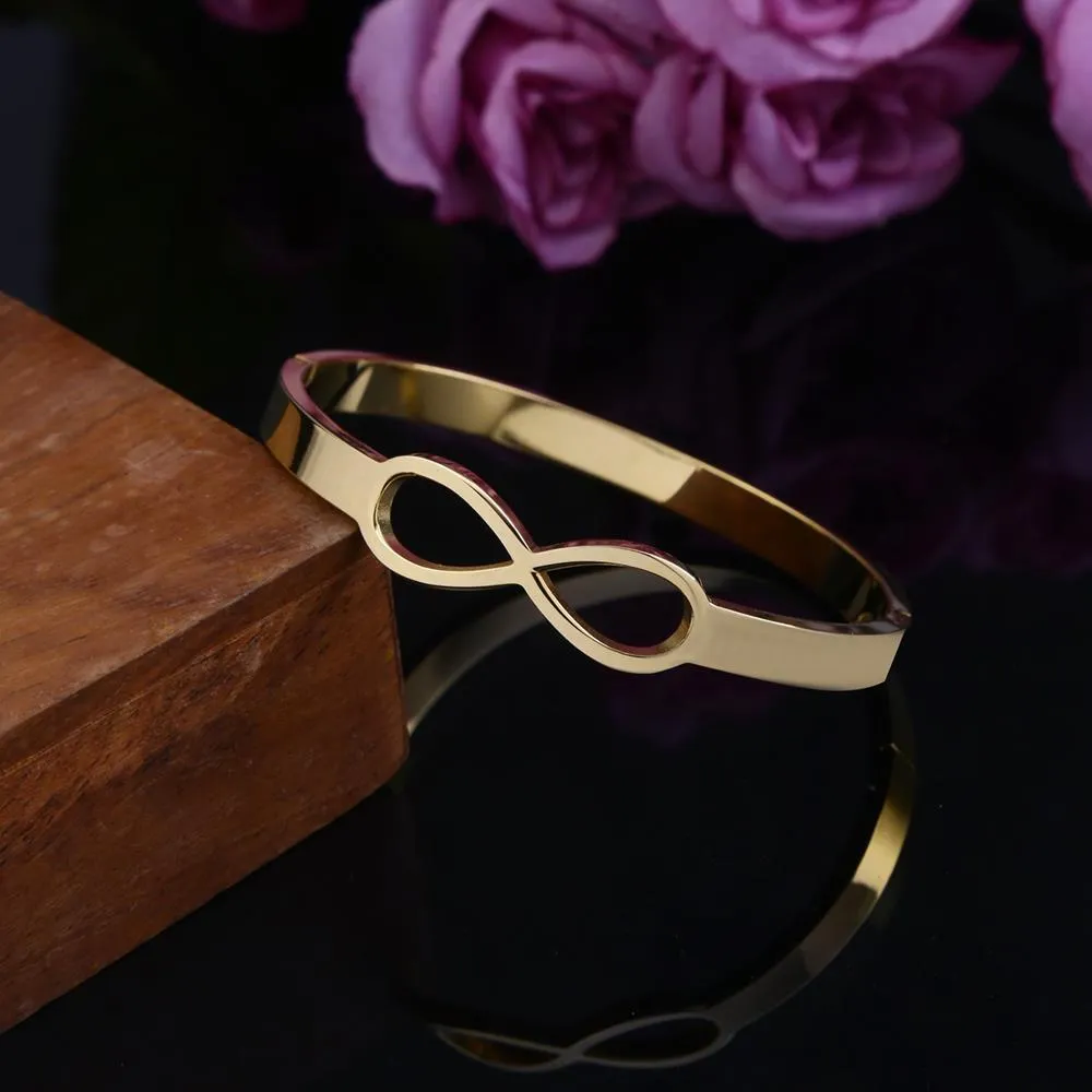 High Quality 18k Gold Plated Stainless Steel infinity bracelet for Men & Women