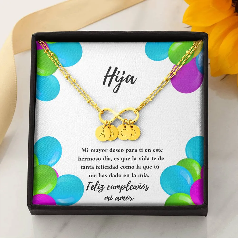 Hija te deseo toda la felicidad