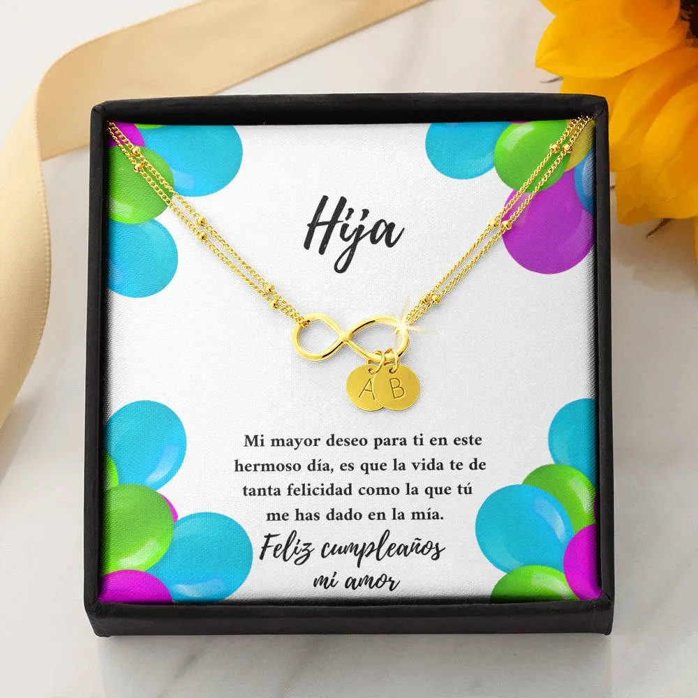 Hija te deseo toda la felicidad