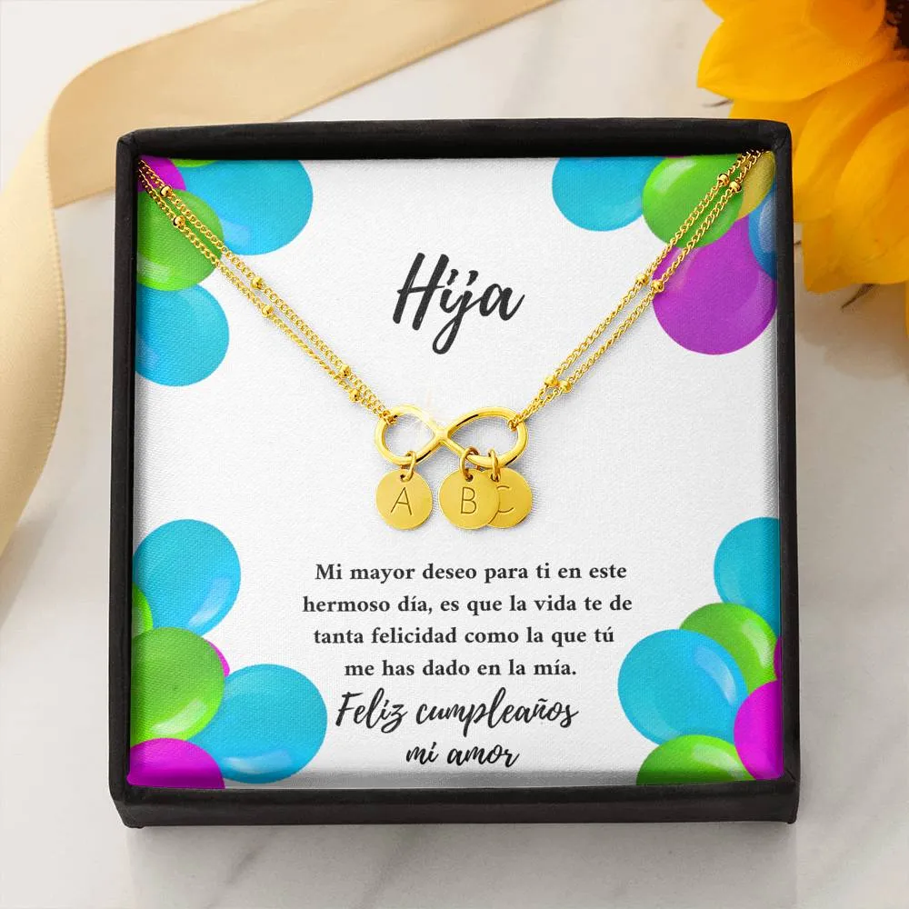 Hija te deseo toda la felicidad