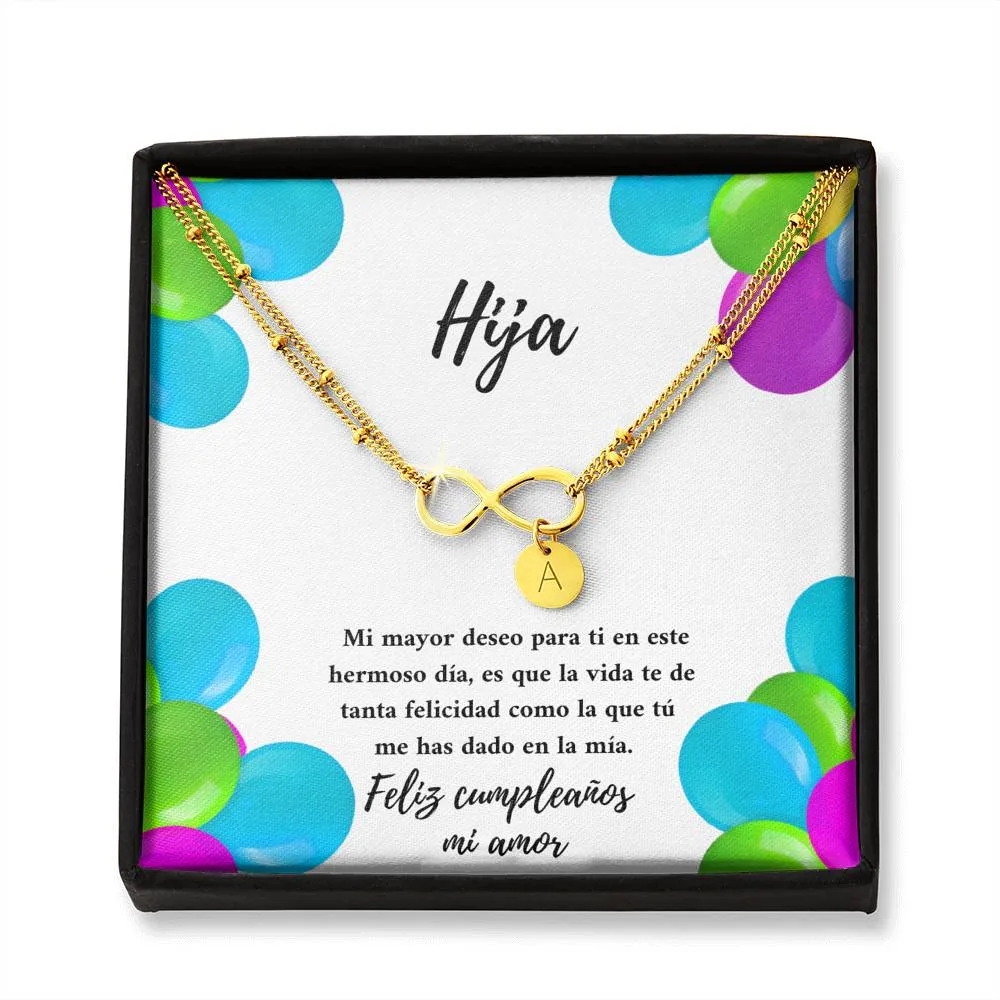 Hija te deseo toda la felicidad
