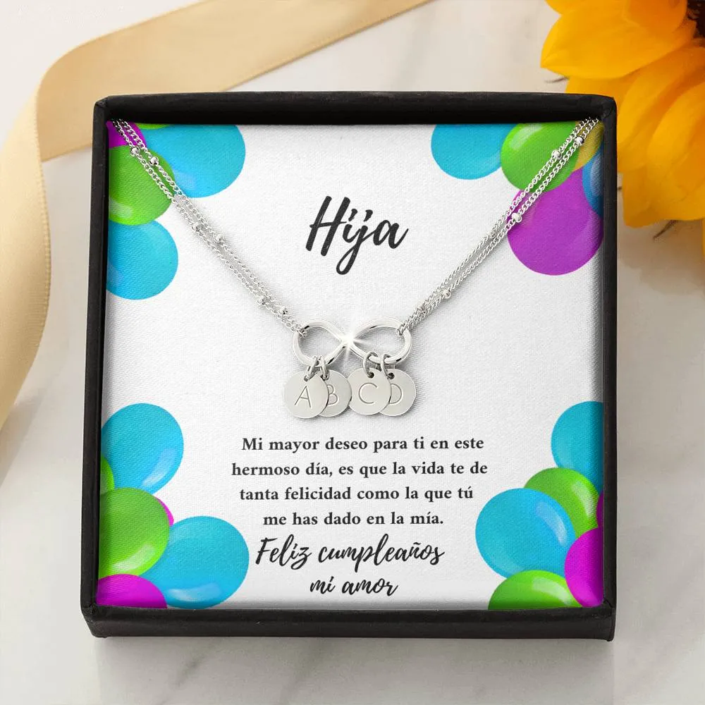 Hija te deseo toda la felicidad