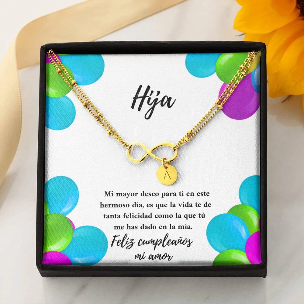 Hija te deseo toda la felicidad