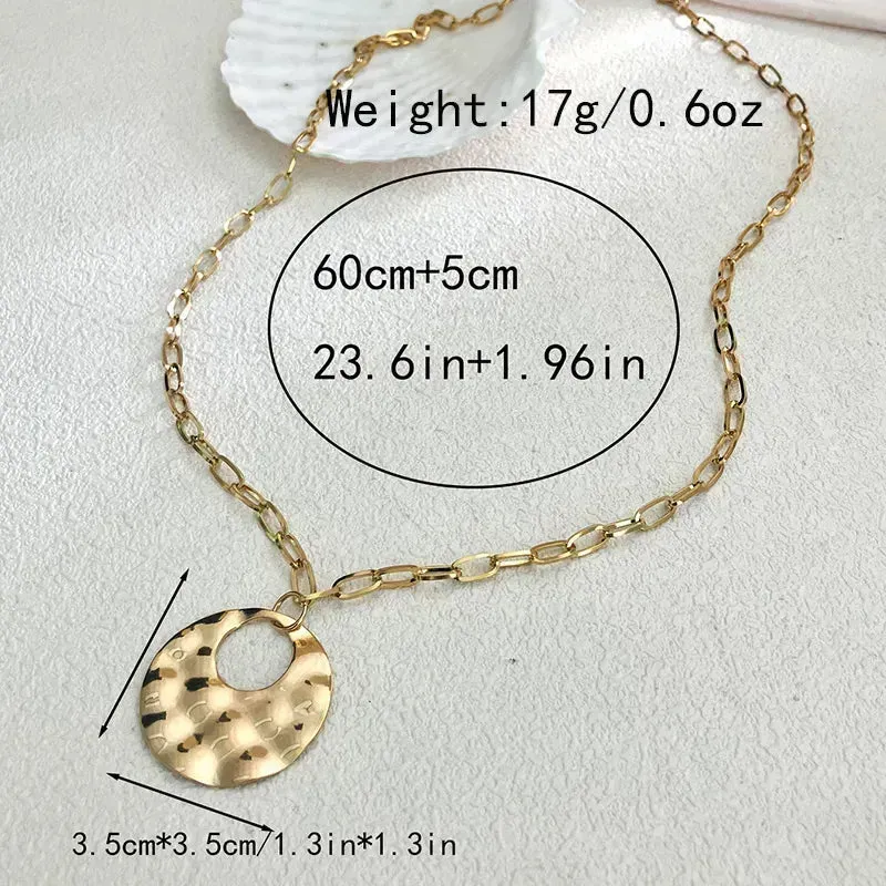 Hip-Hop Geometric Stainless Steel Plating Gold Plated Pendant Necklace