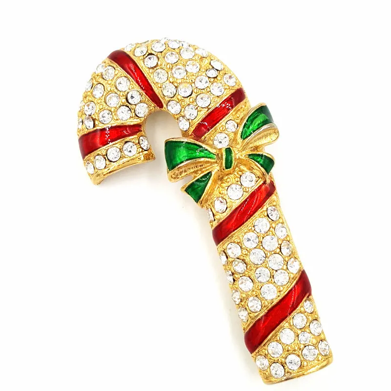 Holiday Jewelry Collection With Avon Noel Pendant, Candy Cane and Wreath Pins