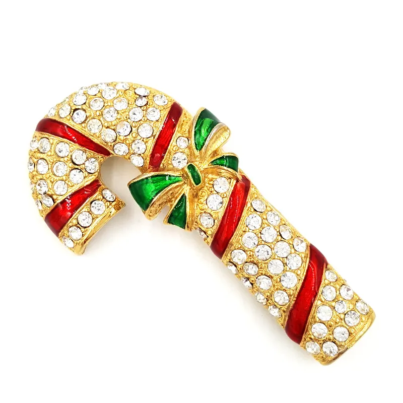 Holiday Jewelry Collection With Avon Noel Pendant, Candy Cane and Wreath Pins