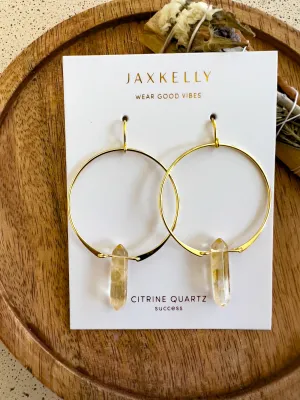 HOOP EARRINGS 18K - CITRINE