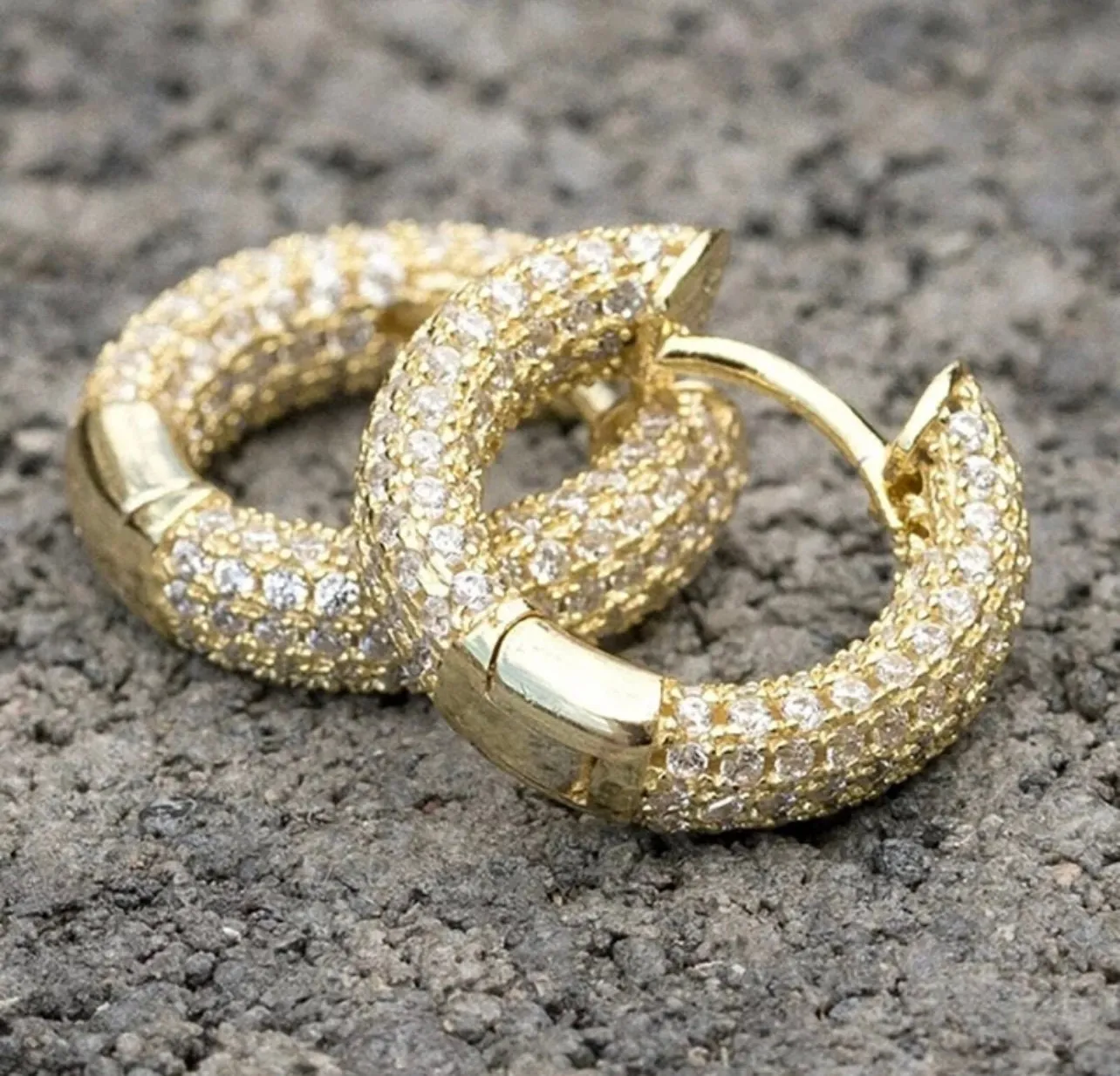 Iced Out Earrings | Diamond Earrings | Womens Earrings | Mens Diamond Earrings | Diamond Hoop Earrings | Mens Gold Diamond Earrings