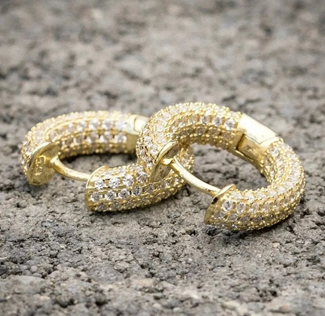 Iced Out Earrings | Diamond Earrings | Womens Earrings | Mens Diamond Earrings | Diamond Hoop Earrings | Mens Gold Diamond Earrings
