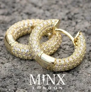 Iced Out Earrings | Diamond Earrings | Womens Earrings | Mens Diamond Earrings | Diamond Hoop Earrings | Mens Gold Diamond Earrings