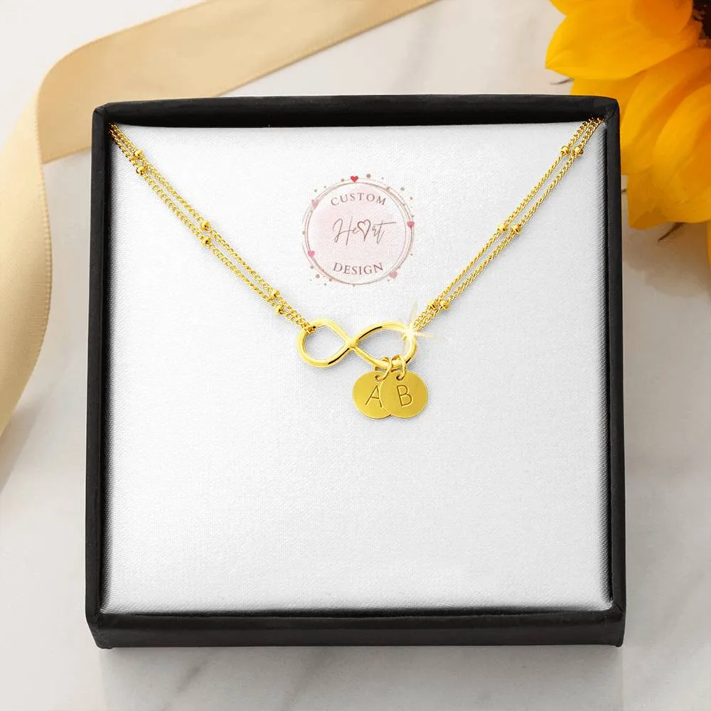 Infinity Bracelet with Initial Charms