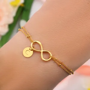 Infinity Bracelet with Initial Charms