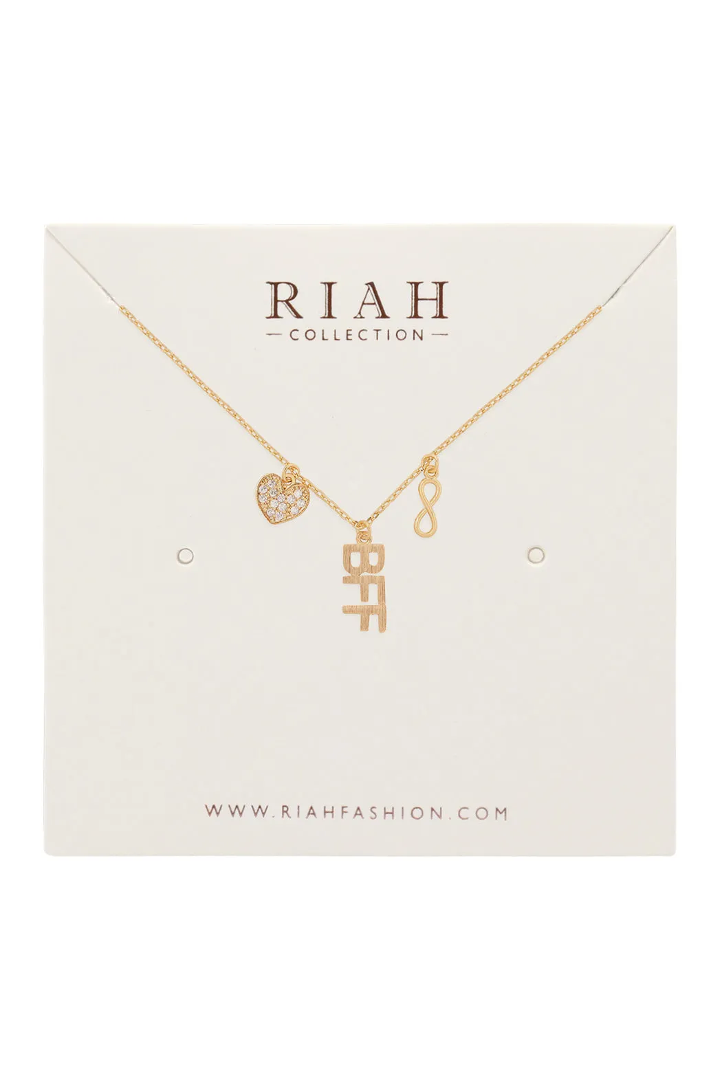 INFINITY HEART BFF CUBIC ZIRCONIA PENDANT NECKLACE