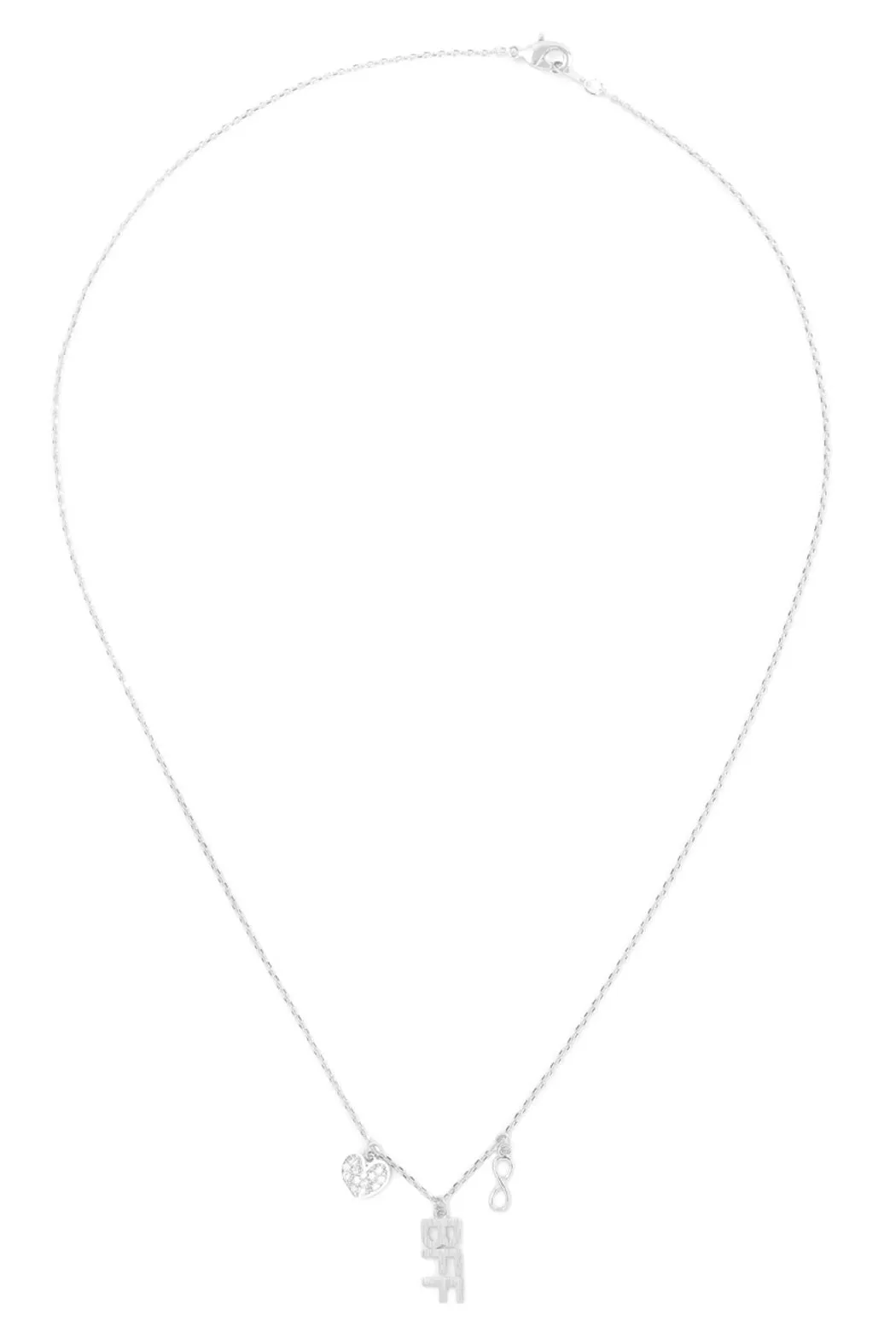 INFINITY HEART BFF CUBIC ZIRCONIA PENDANT NECKLACE