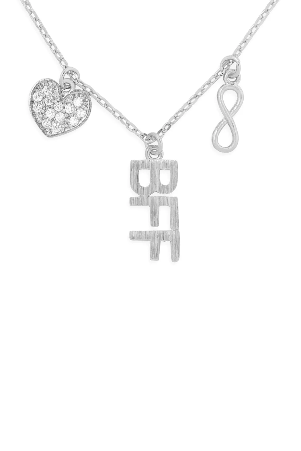 INFINITY HEART BFF CUBIC ZIRCONIA PENDANT NECKLACE