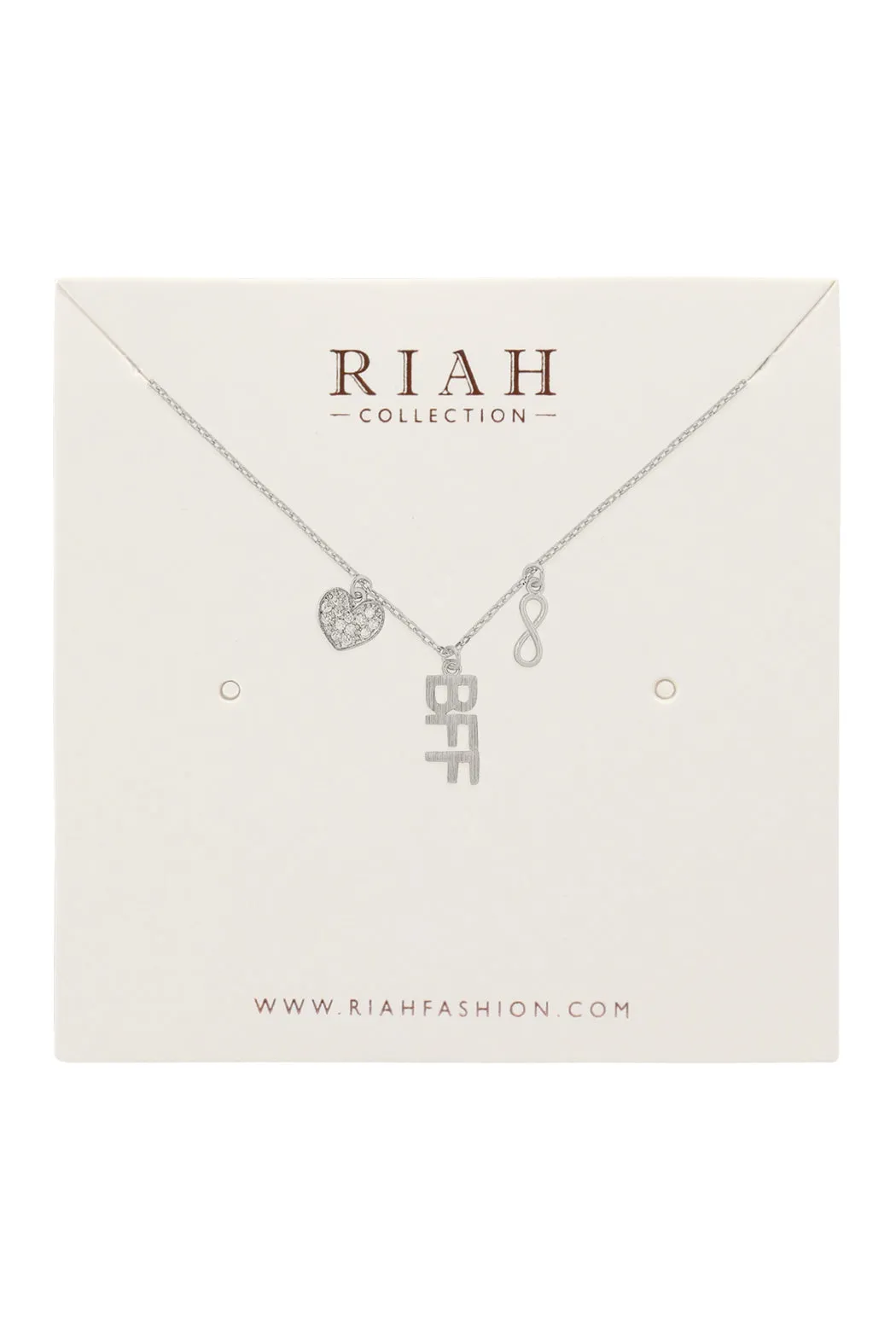 INFINITY HEART BFF CUBIC ZIRCONIA PENDANT NECKLACE