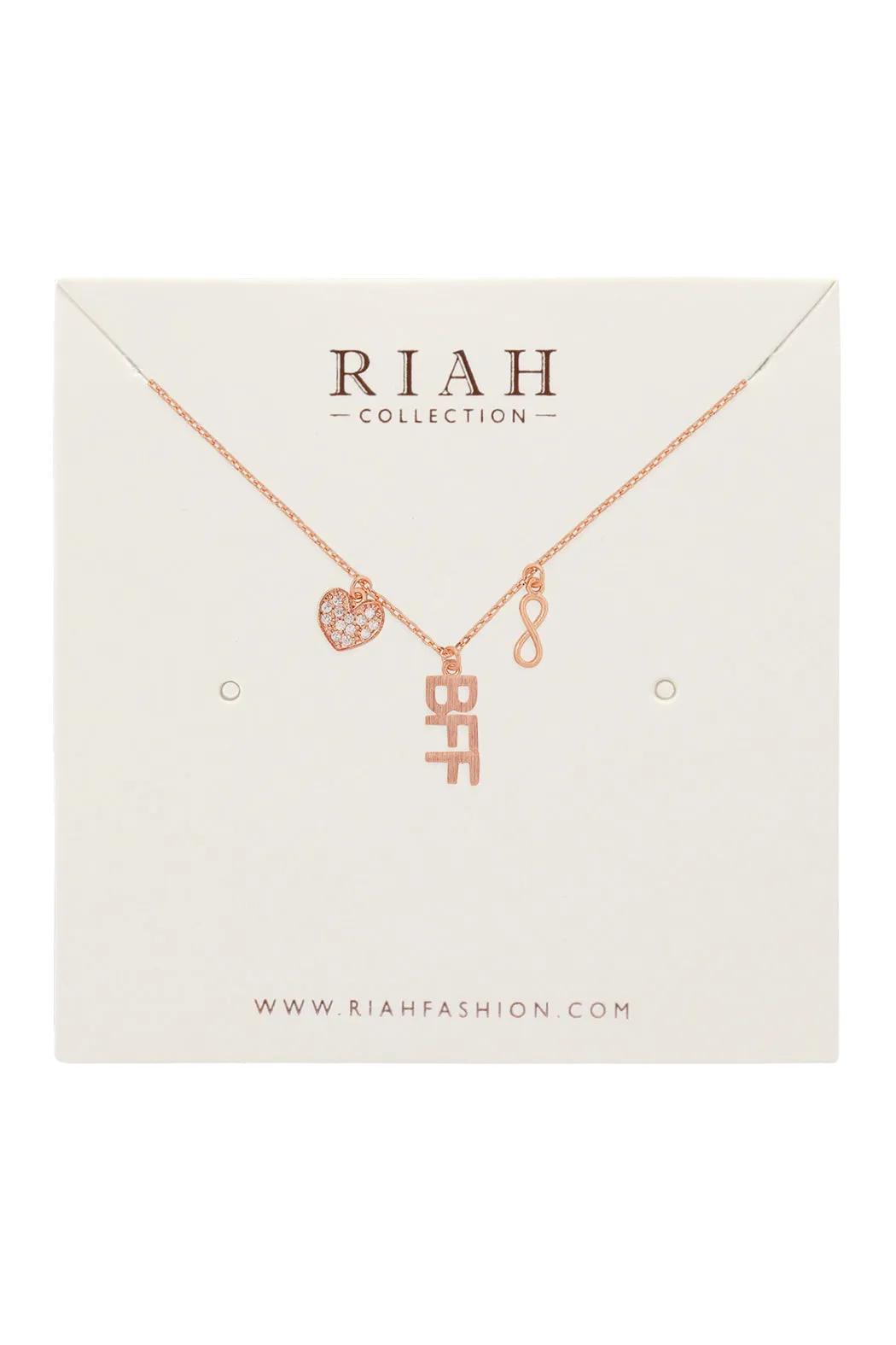 INFINITY HEART BFF CUBIC ZIRCONIA PENDANT NECKLACE
