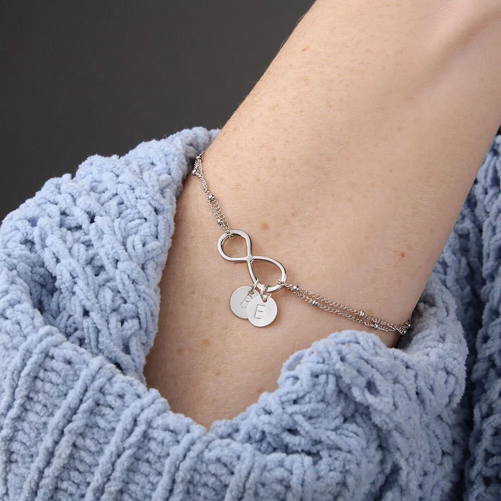 Infinity Pendant with Initial Necklace, Wedding Anniversary