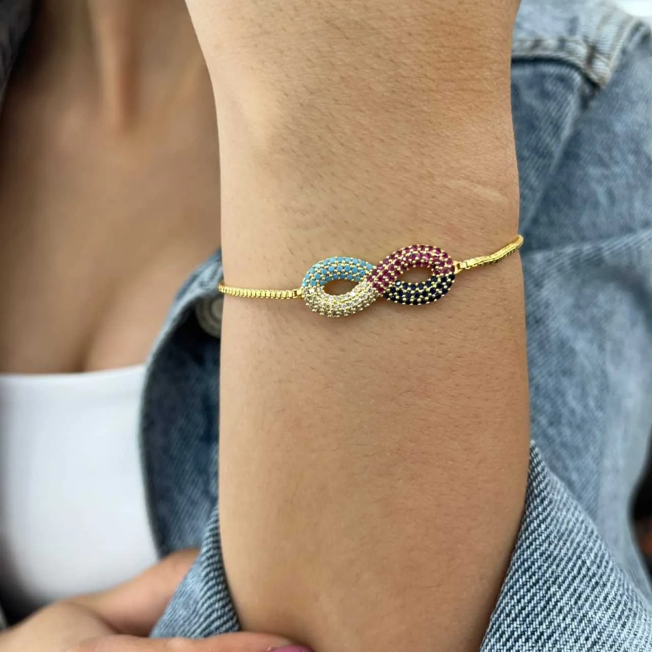 Infinity Symbol Gold Chain Bracelet