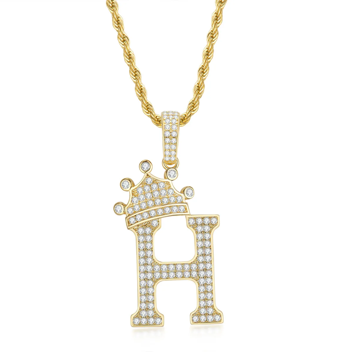 Initial H Alphabet Necklace for Women Men