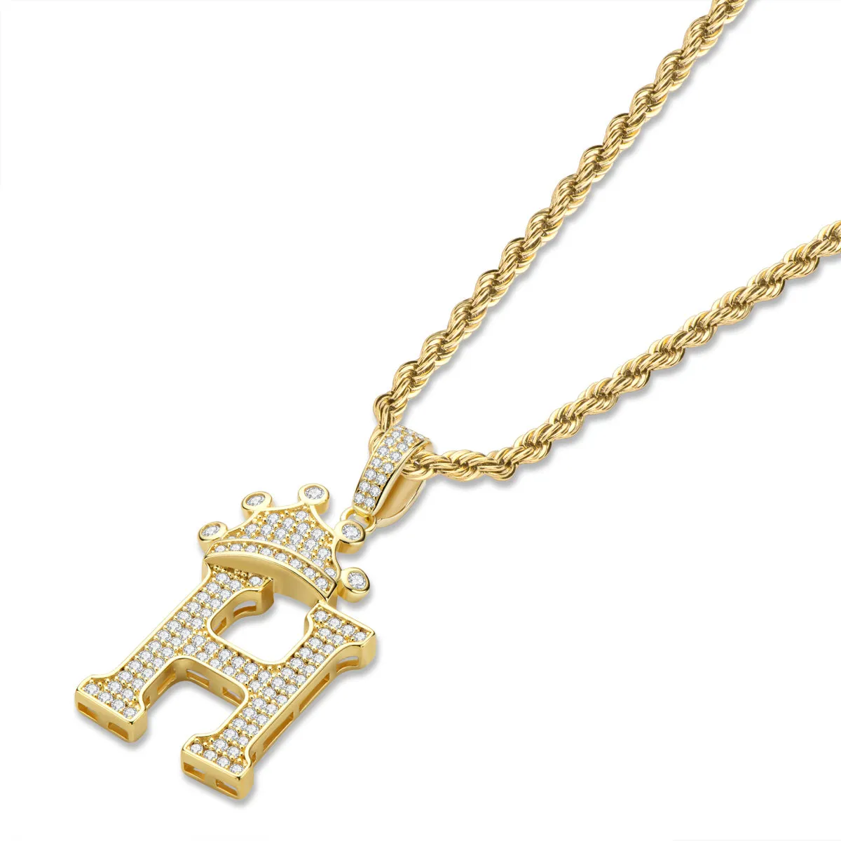 Initial H Alphabet Necklace for Women Men