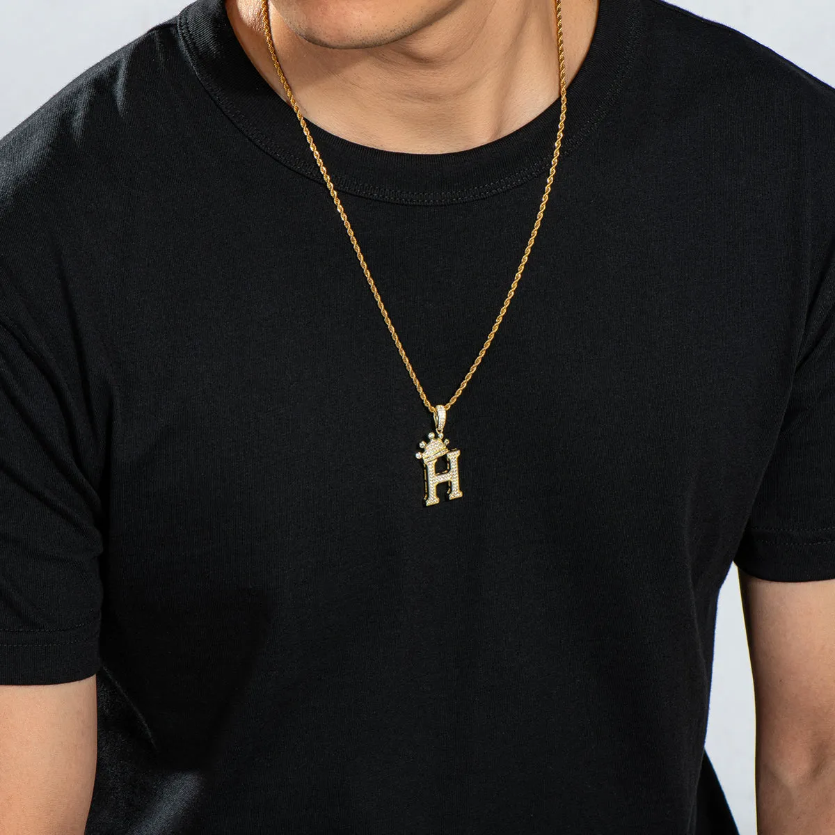 Initial H Alphabet Necklace for Women Men