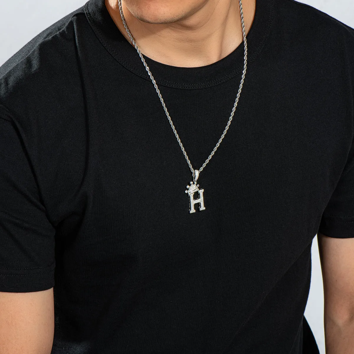 Initial H Alphabet Necklace for Women Men