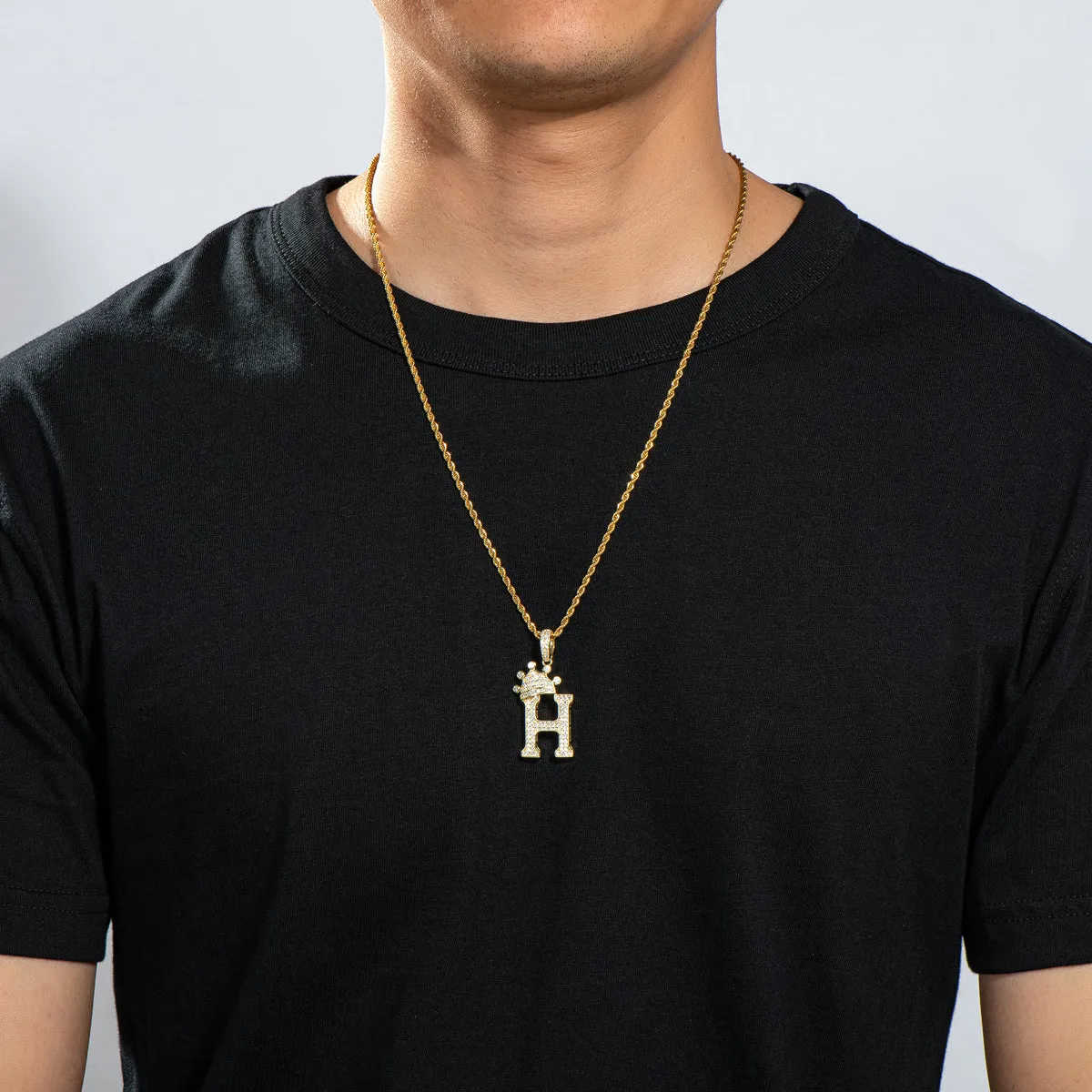 Initial H Alphabet Necklace for Women Men