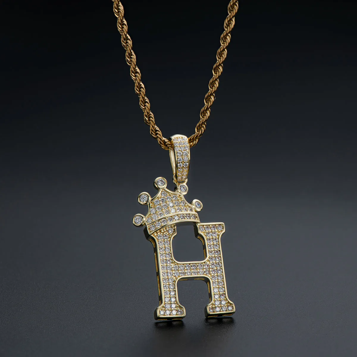 Initial H Alphabet Necklace for Women Men