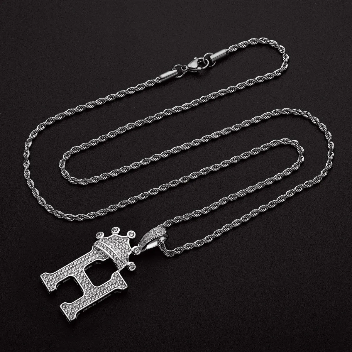 Initial H Alphabet Necklace for Women Men