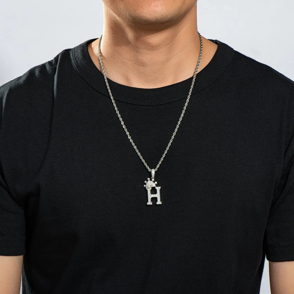 Initial H Alphabet Necklace for Women Men
