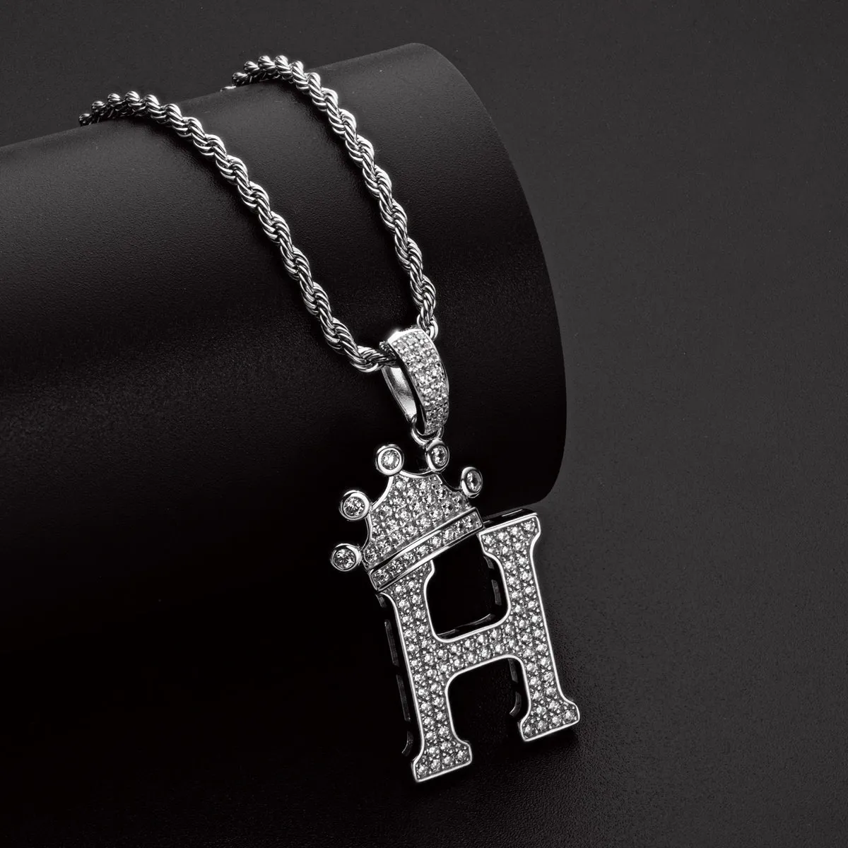 Initial H Alphabet Necklace for Women Men