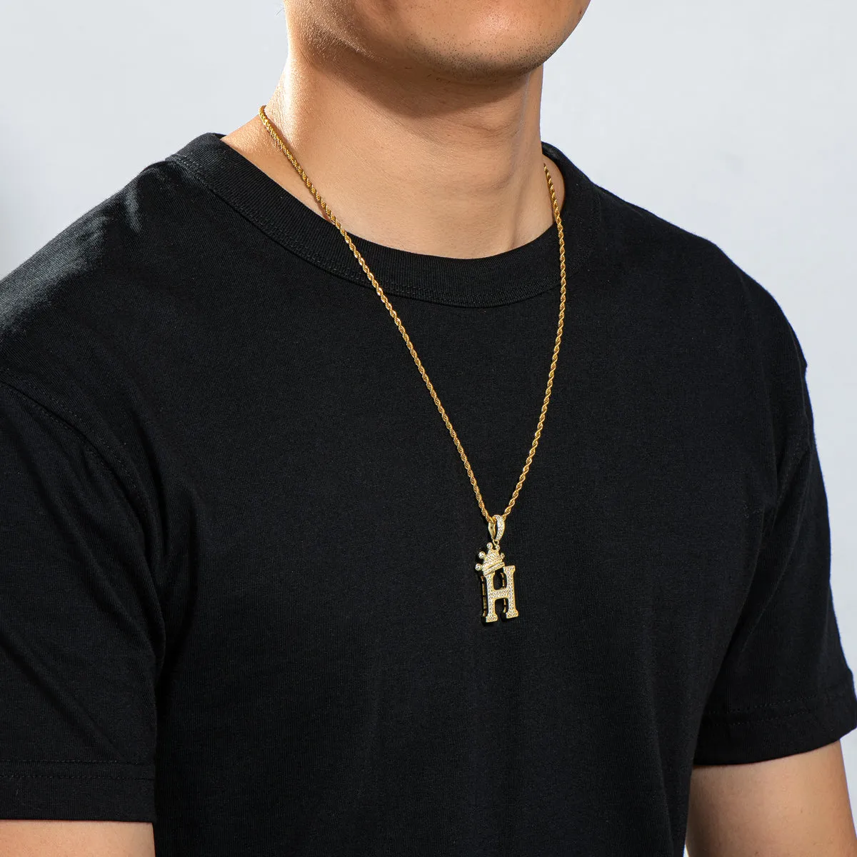Initial H Alphabet Necklace for Women Men