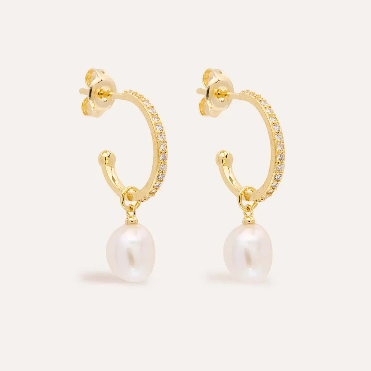 INTENTION OF PEACE PEARL HOOPS