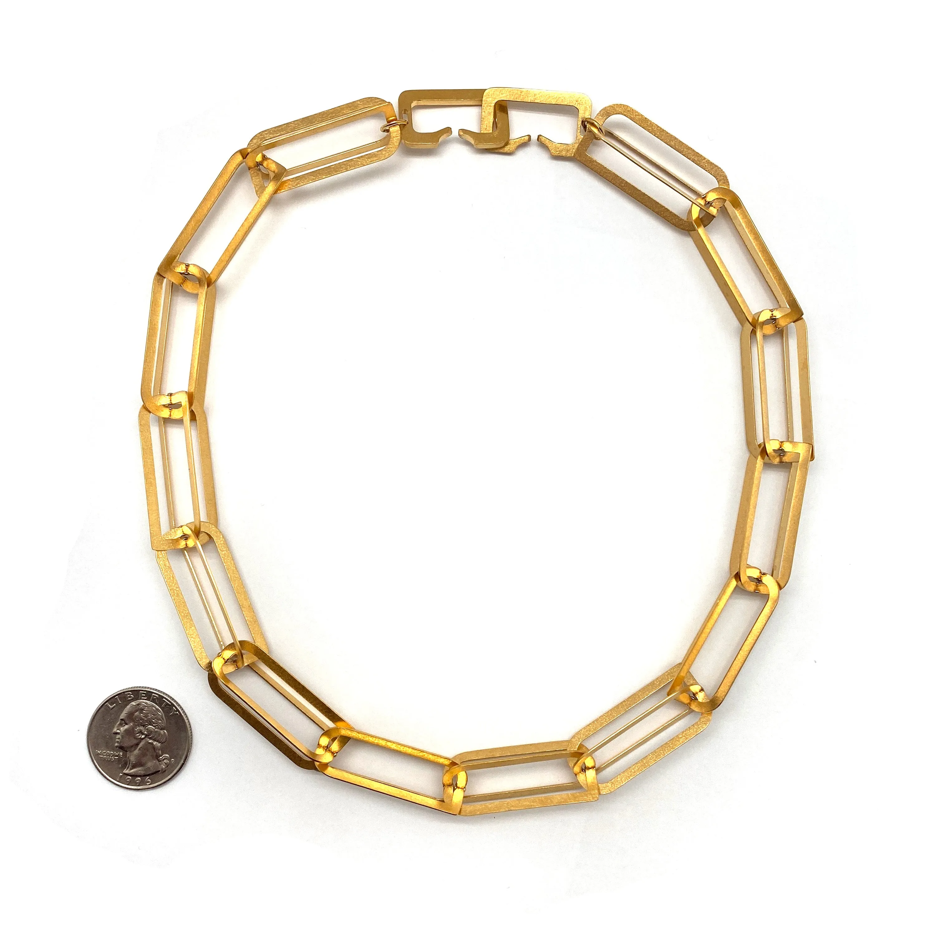 Interlocking Geometric Gold Necklace