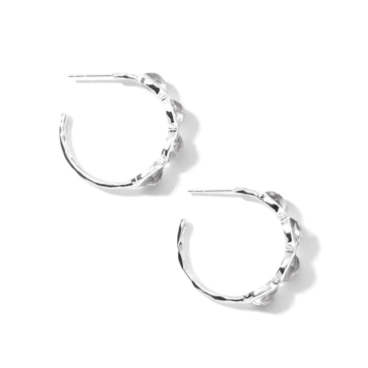 Ippolita Sterling Hoops with Four Quartz Gems
