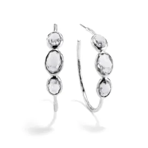 Ippolita Sterling Hoops with Three Quartz Gems
