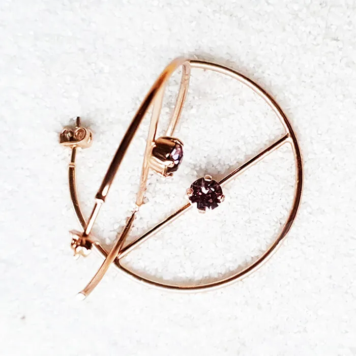 Iris Swarovski Rose Gold Hoop Earrings