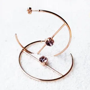 Iris Swarovski Rose Gold Hoop Earrings