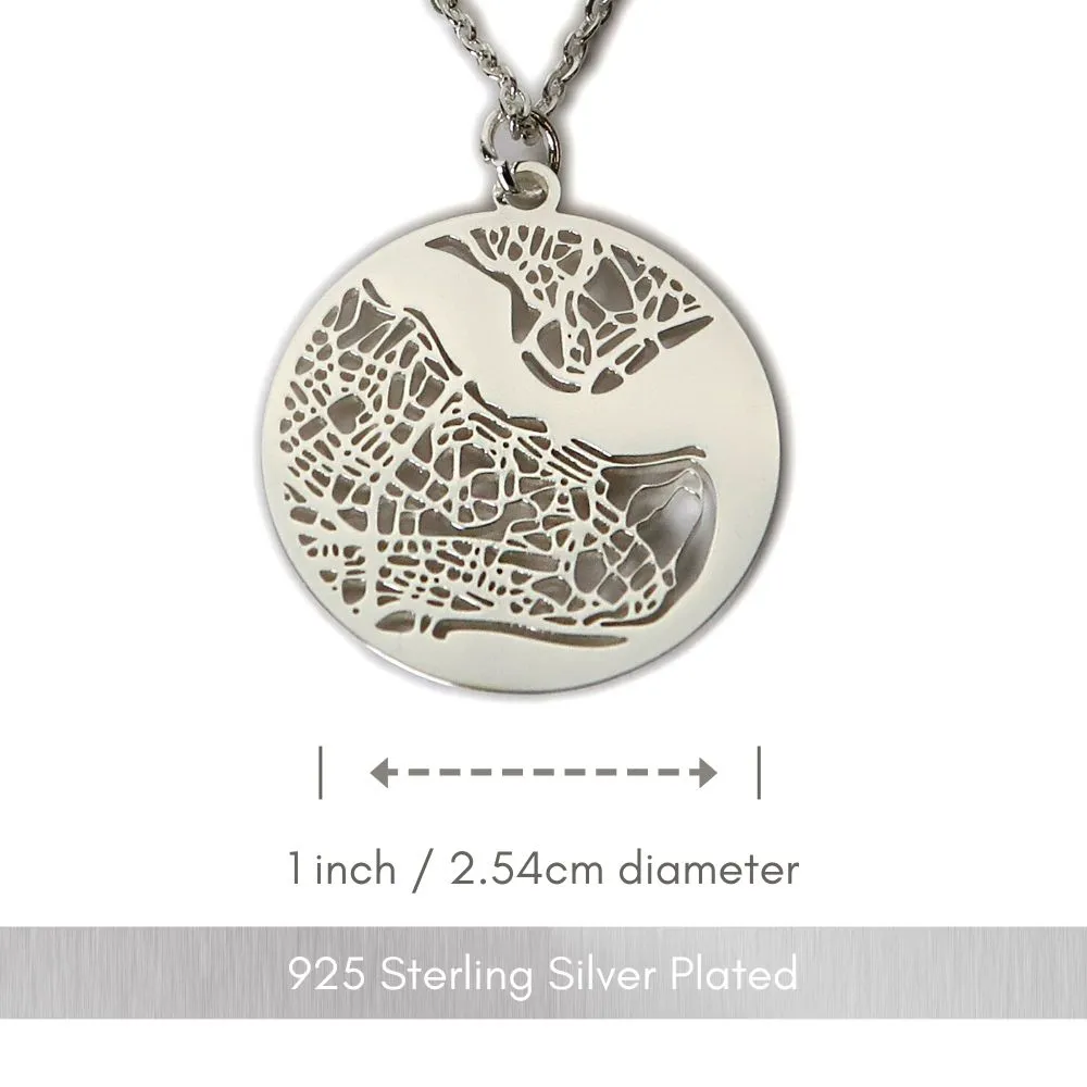 Istanbul Silver - City Map Necklace