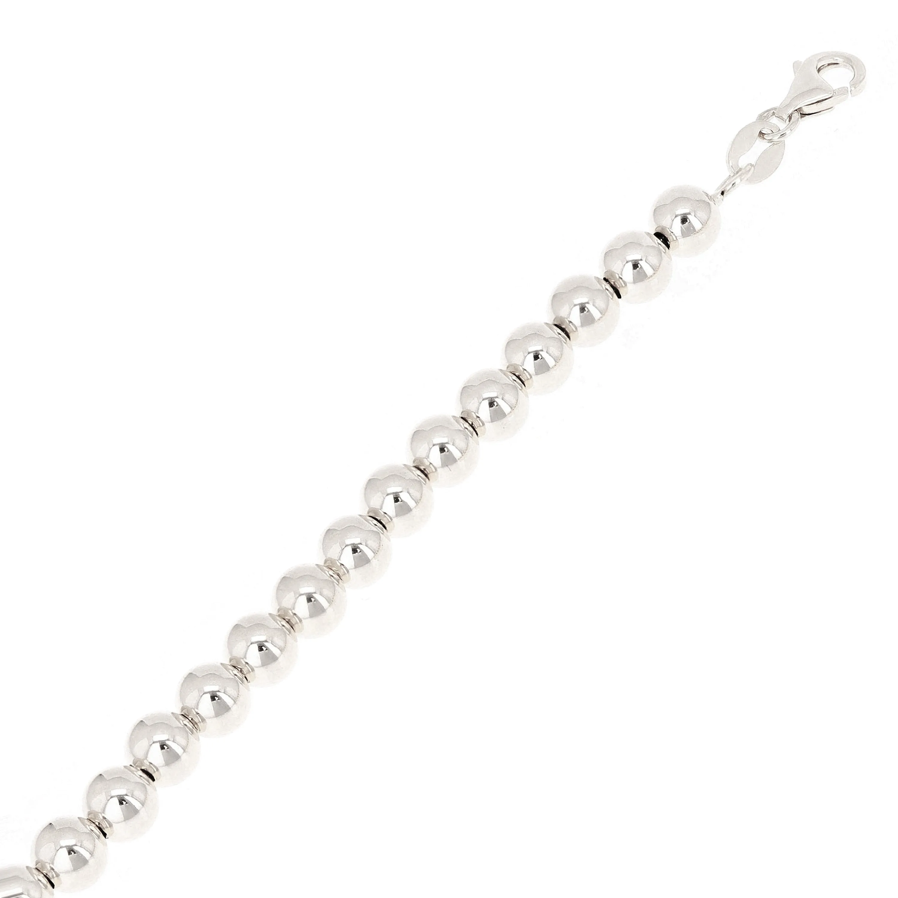 Italian 14k Yellow or White Gold Hollow Ball Bead Bracelet 8" 5mm 3.4 grams