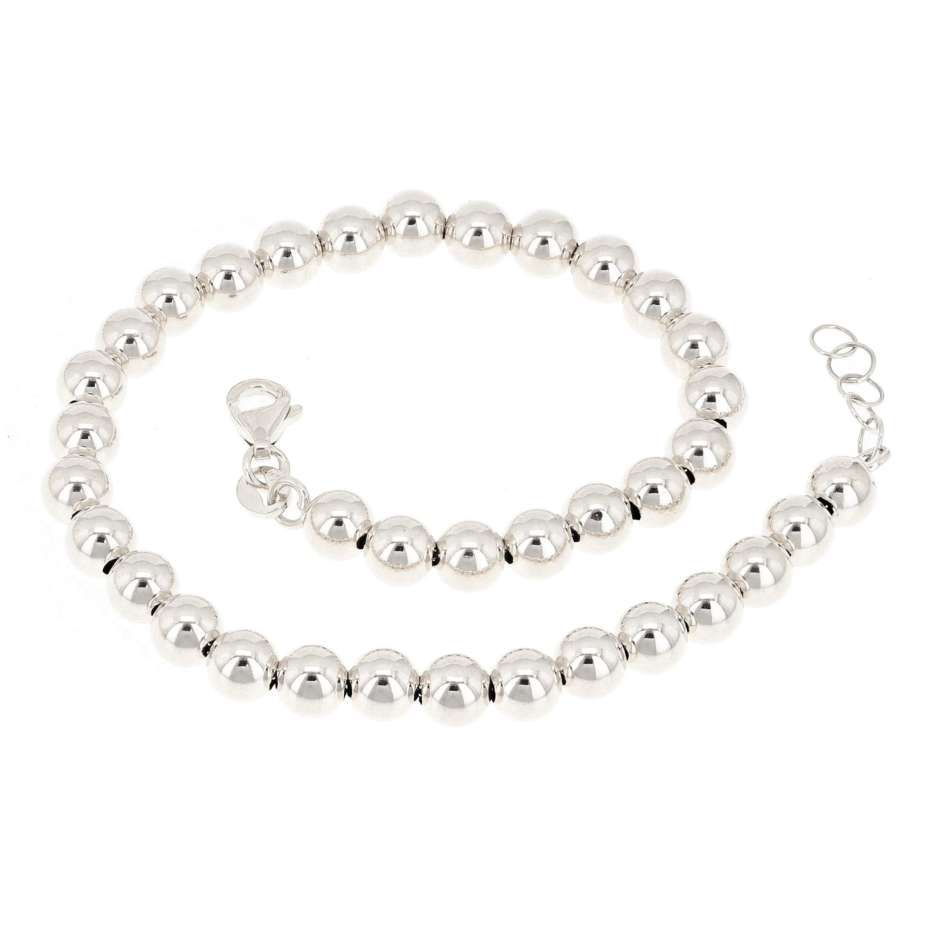 Italian 14k Yellow or White Gold Hollow Ball Bead Bracelet 8" 5mm 3.4 grams