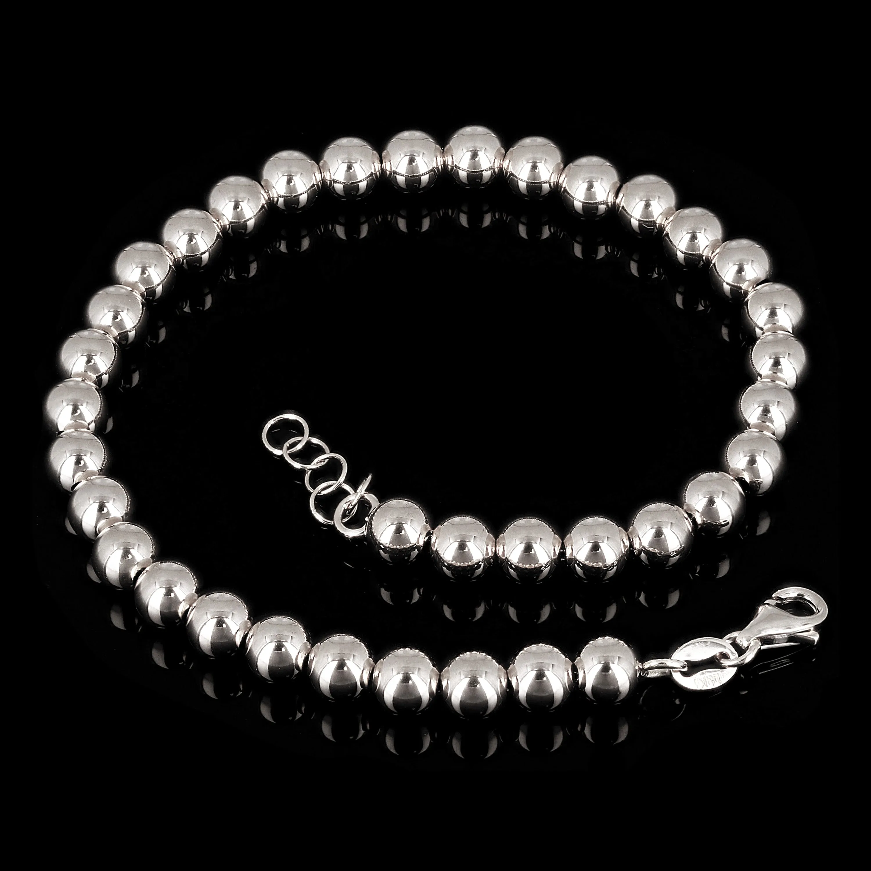 Italian 14k Yellow or White Gold Hollow Ball Bead Bracelet 8" 5mm 3.4 grams