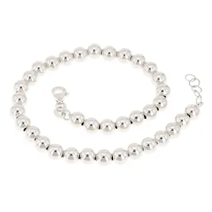 Italian 14k Yellow or White Gold Hollow Ball Bead Bracelet 8" 5mm 3.4 grams