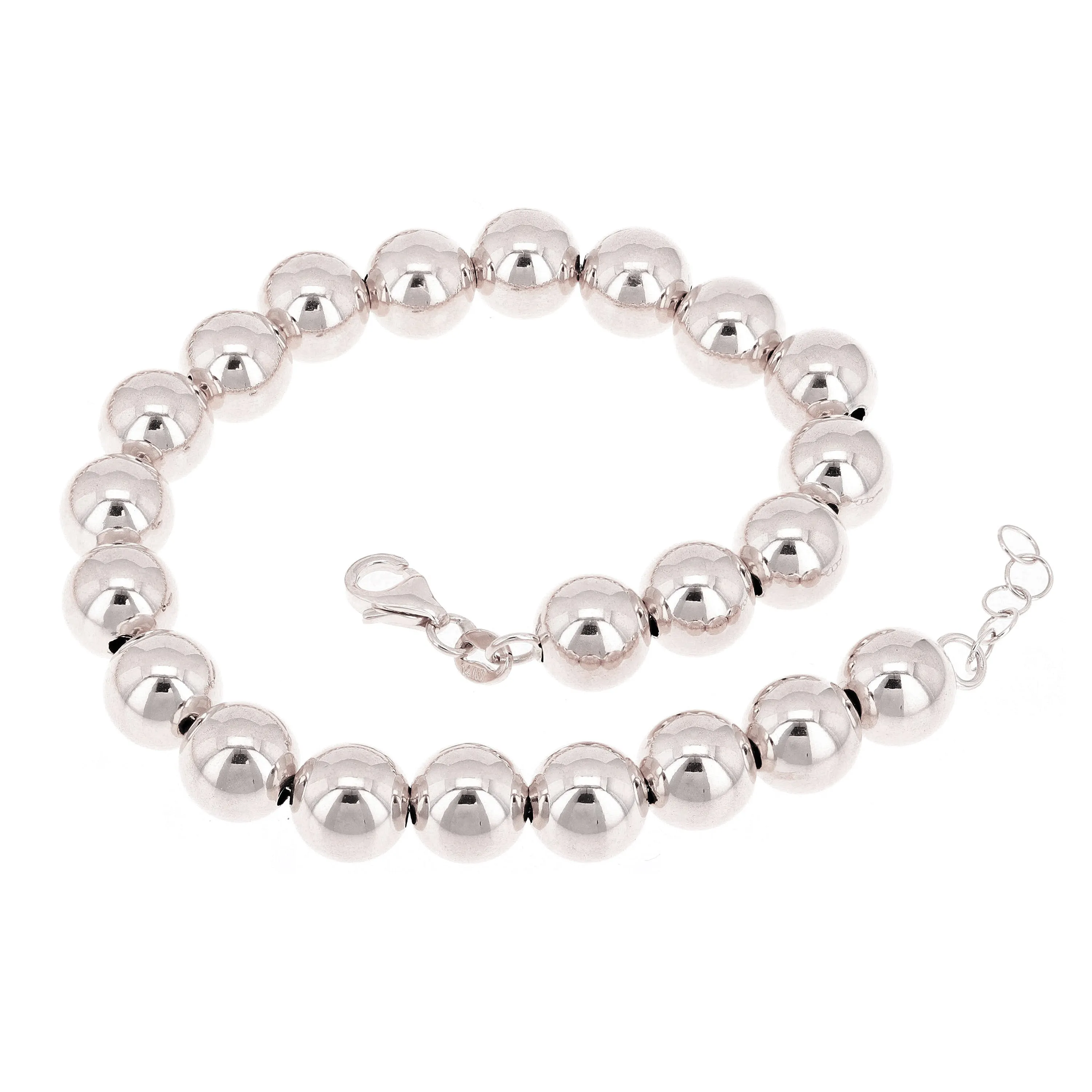 Italian 14k Yellow White or Rose Gold Hollow Ball Bead Bracelet 8" 8mm 8.1 grams