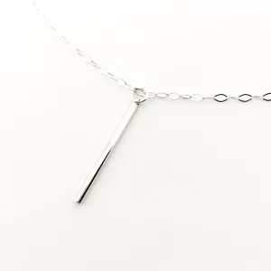 Izzie Long Bar Necklace | Silver