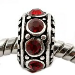 January Birthstone Charm Beads Charm Compatible with European Snake Chain Charm Bracelet