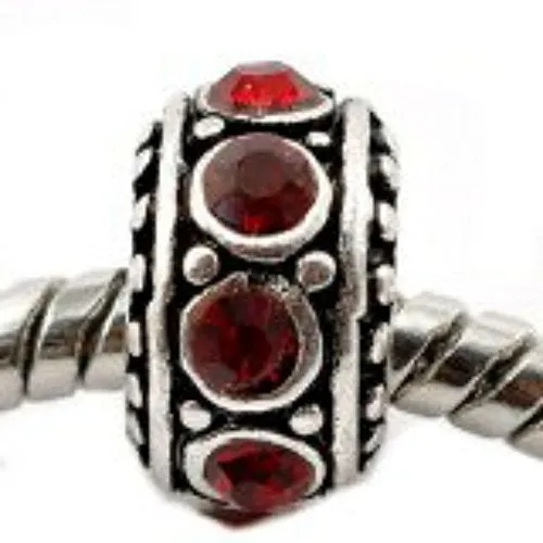 January Birthstone Charm Beads Charm Compatible with European Snake Chain Charm Bracelet